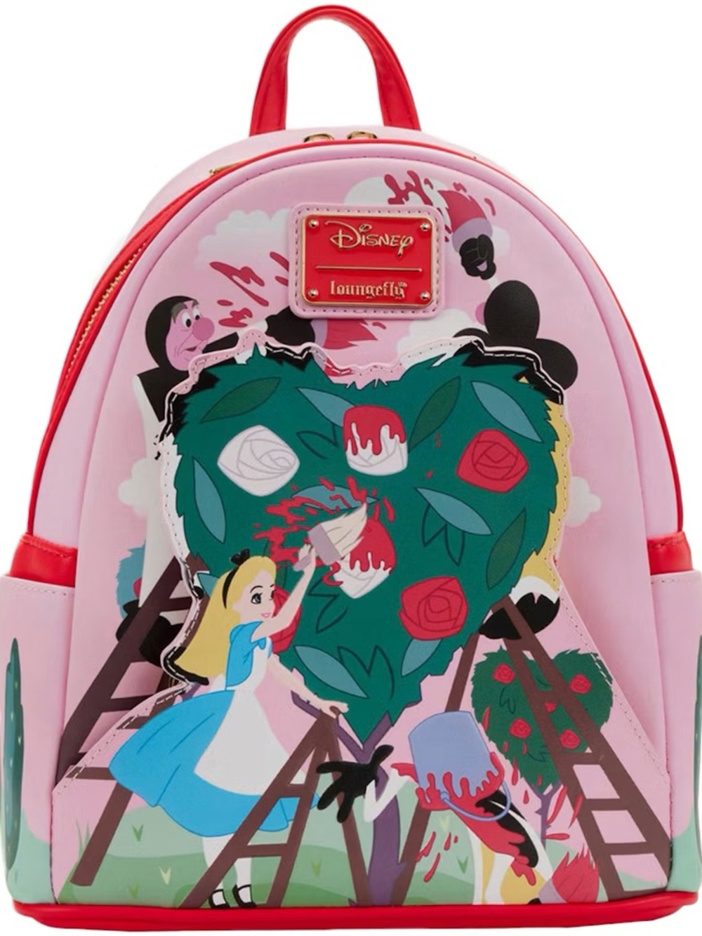 Loungefly Pink Alice in Wonderland Painting The Roses Red Kids Mini Backpack NWT